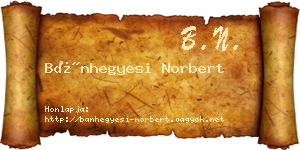 Bánhegyesi Norbert névjegykártya