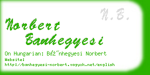 norbert banhegyesi business card
